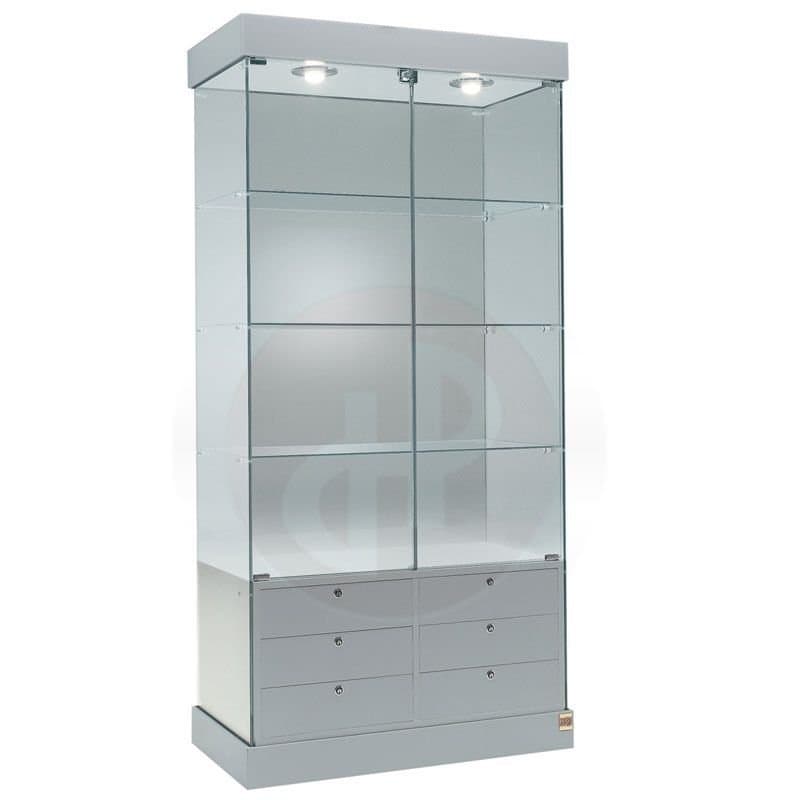 Aqua tower showcase with storage and top lights 93cm wide — image 1