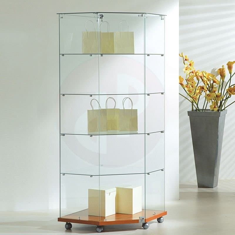 Vfm corner framless glass showcase 68cm wide — image 1