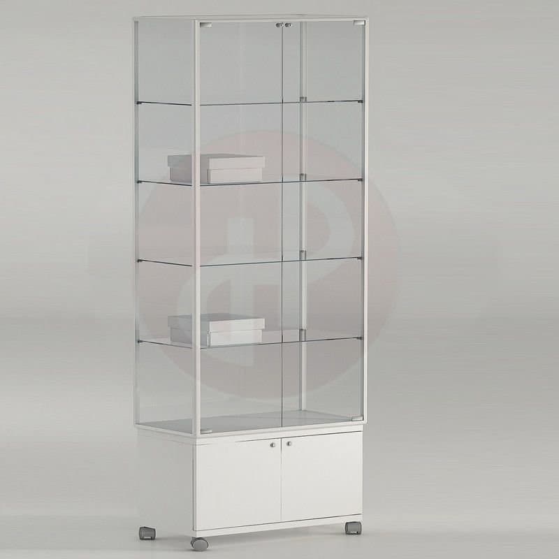 Leo extra tall showcase with storage 217h x 91 wide