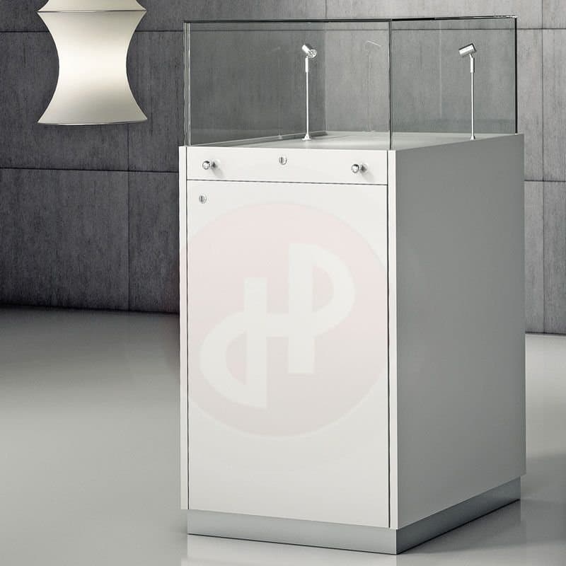 Quadram aisle counter with sliding pull out drawer with lights 50cm wide