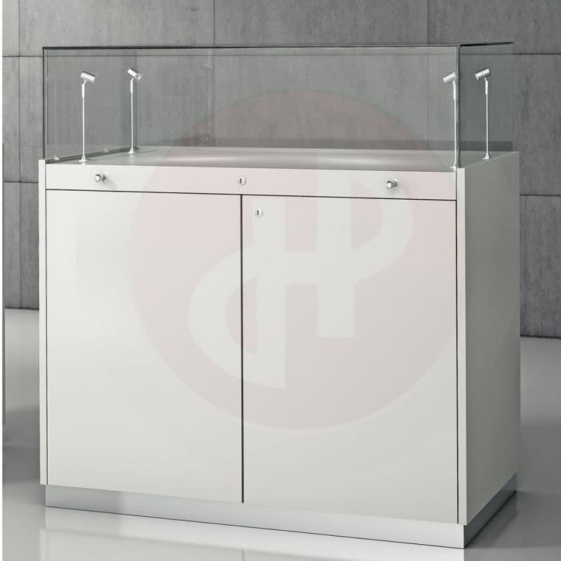 Quadram aisle counter with sliding pull out drawer with lights 100cm wide — image 1
