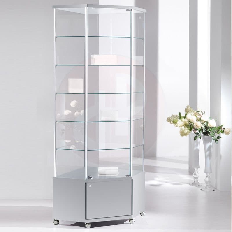 Gems tower corner showcase with storage 220 x 73cm wide