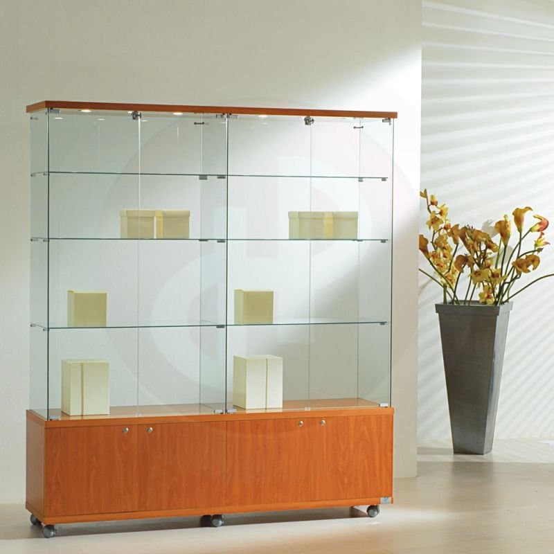 Vfm tower frameless showcase with storage and top light 157cm wide — image 1