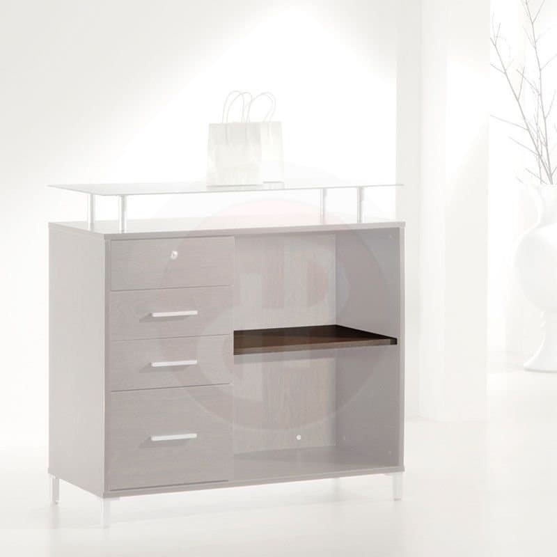Aqua solid counter with drawers 100cm wide — image 1
