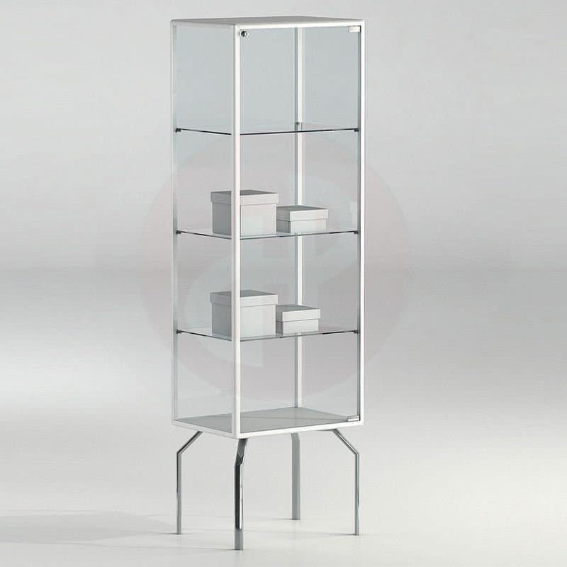 Leo showcase with chrome legs 170h x 51cm wide — image 1
