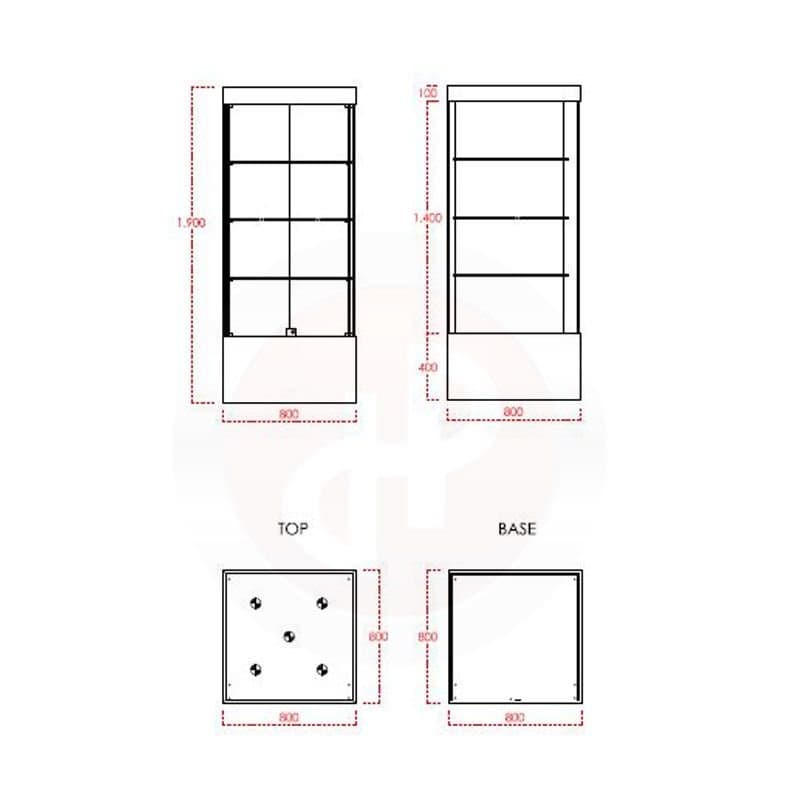 Focus display showcase with top lights  80cm — image 6