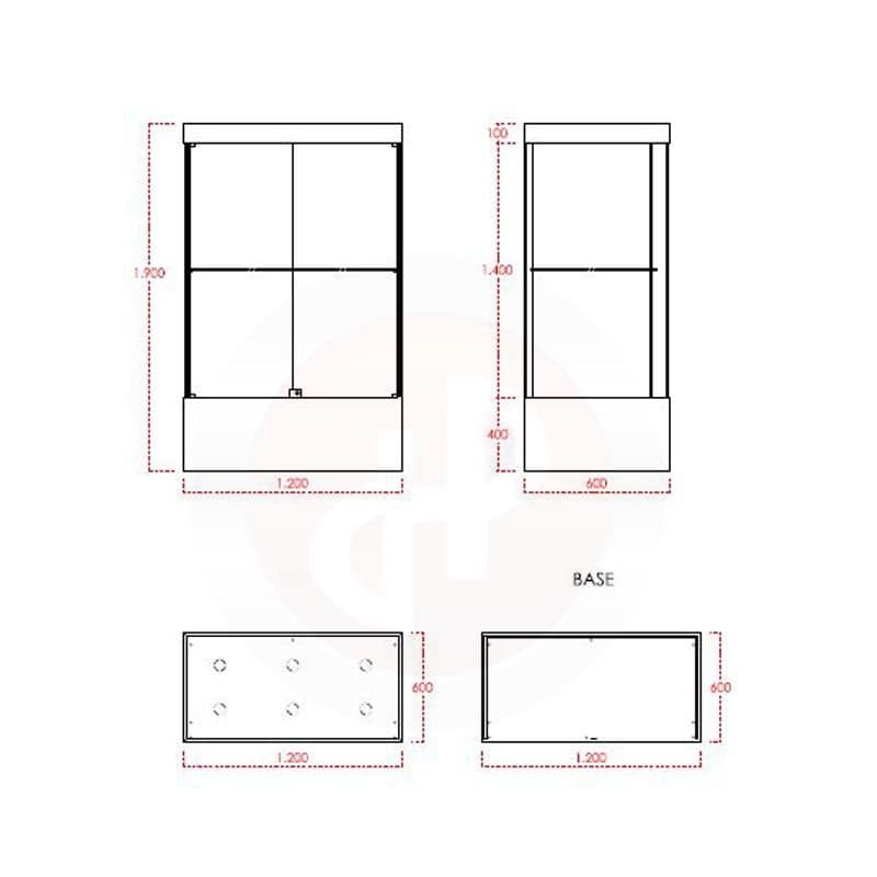 Focus display showcase with top lights 120cm wide — image 6