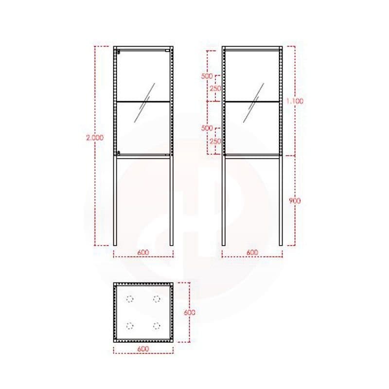 Fouce display showcase with legs and top lights 60cm wide — image 6