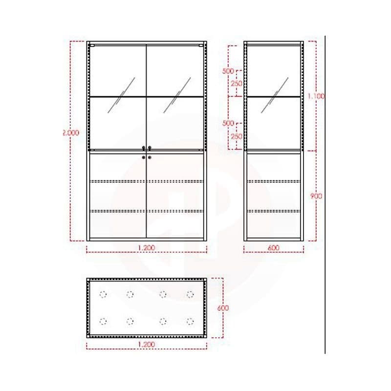 Focus display showcase with lights 120cm wide