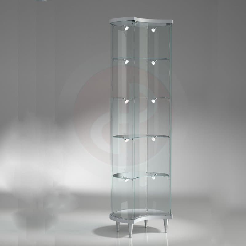 Curved 1 tall moon shape display showcase 56cm diameter