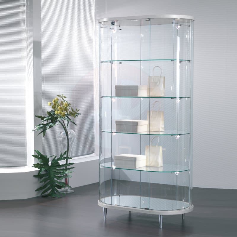 Curved 1 tall oval display showcase 96cm wide — image 1