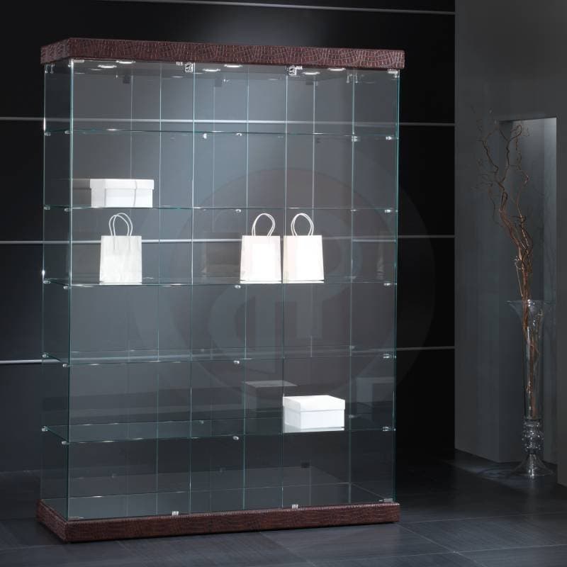 Fay tower framless display cabinet with top light 143cm wide