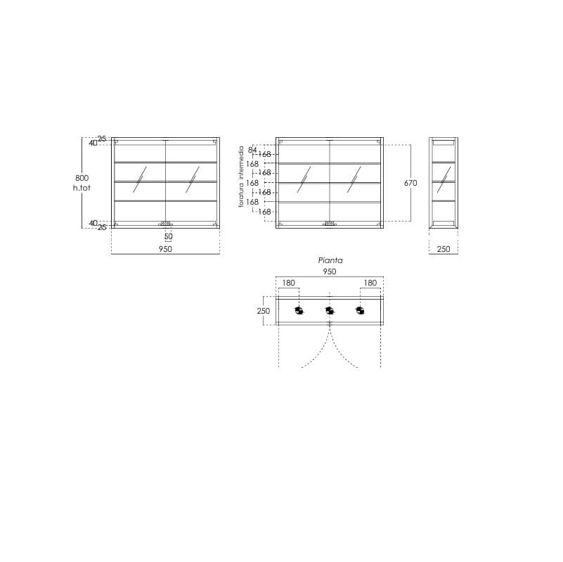 Focus display wall showcase with top lights 95cm wide — image 6