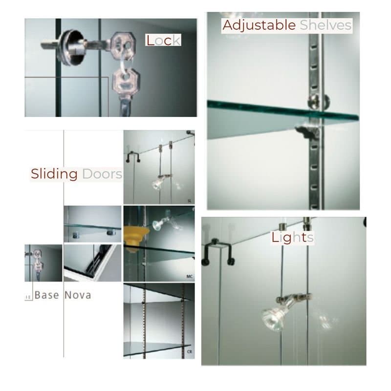 S9 base-nova tower showcase with glass top 177cm wide — image 5