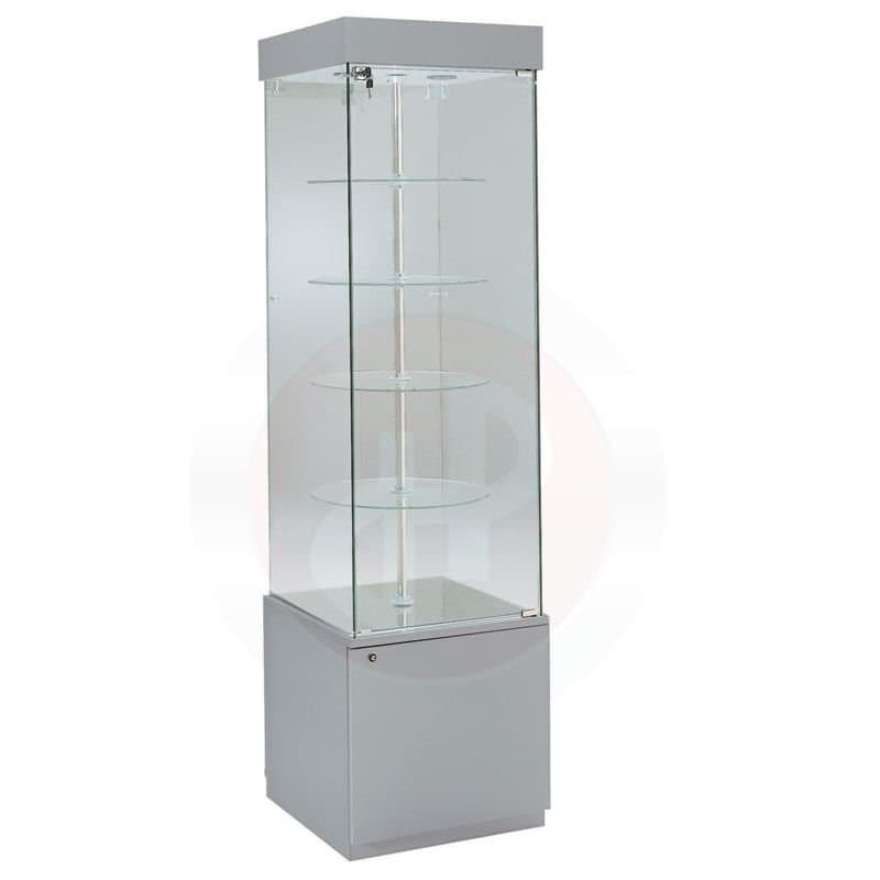 Aqua tower showcase with storage and top lights 53cm wide — image 1