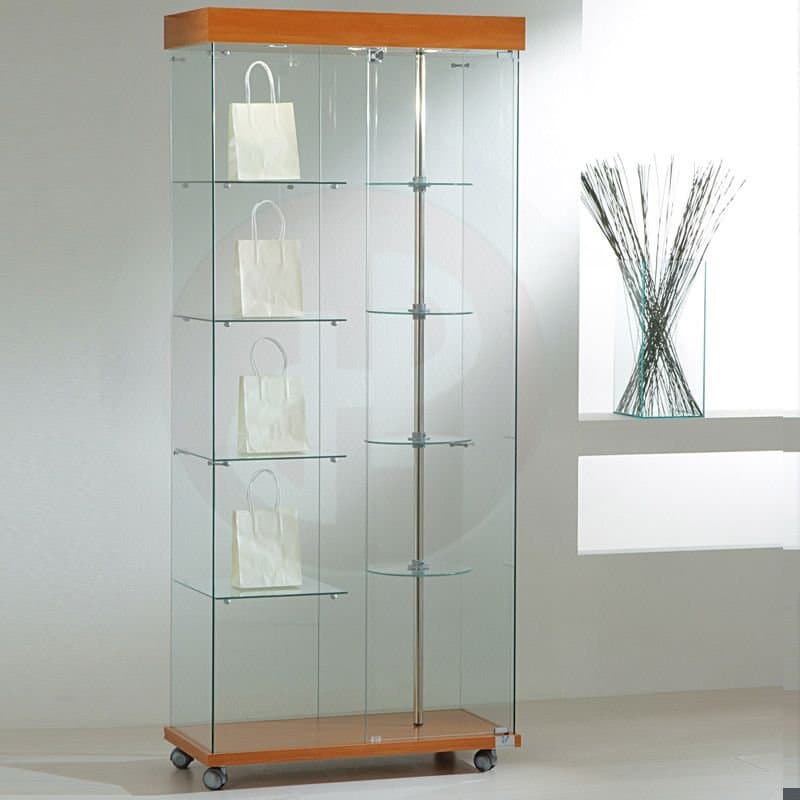 Vfm tower frameless showcase part revolving with top lights 76cm wide — image 1