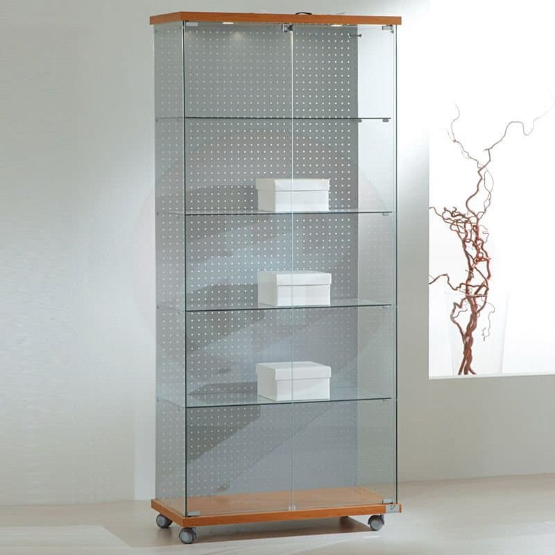 Vfm tower frameless showcase with top light and hook board 80cm wide — image 1