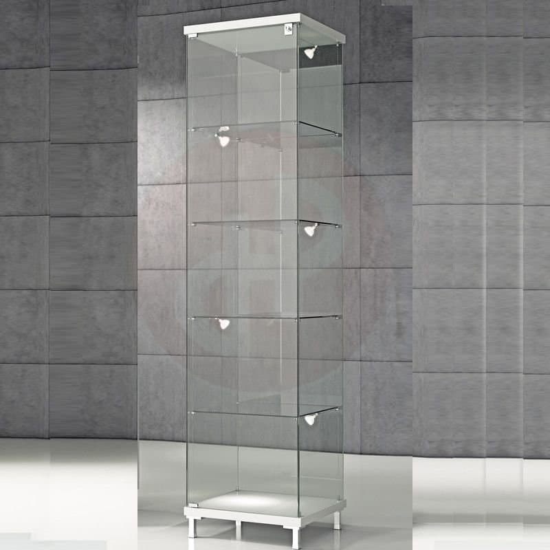 Quadram talll all glass showcase with side ligthts 45cm wide — image 1