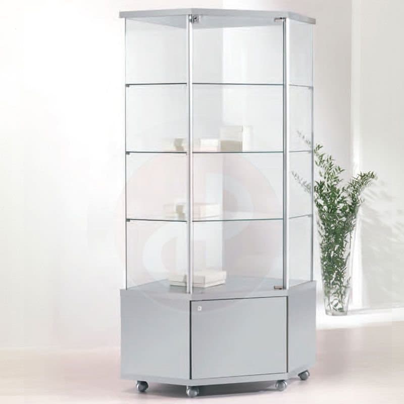 Gems tower corner showcase with storage 73cm wide — image 1