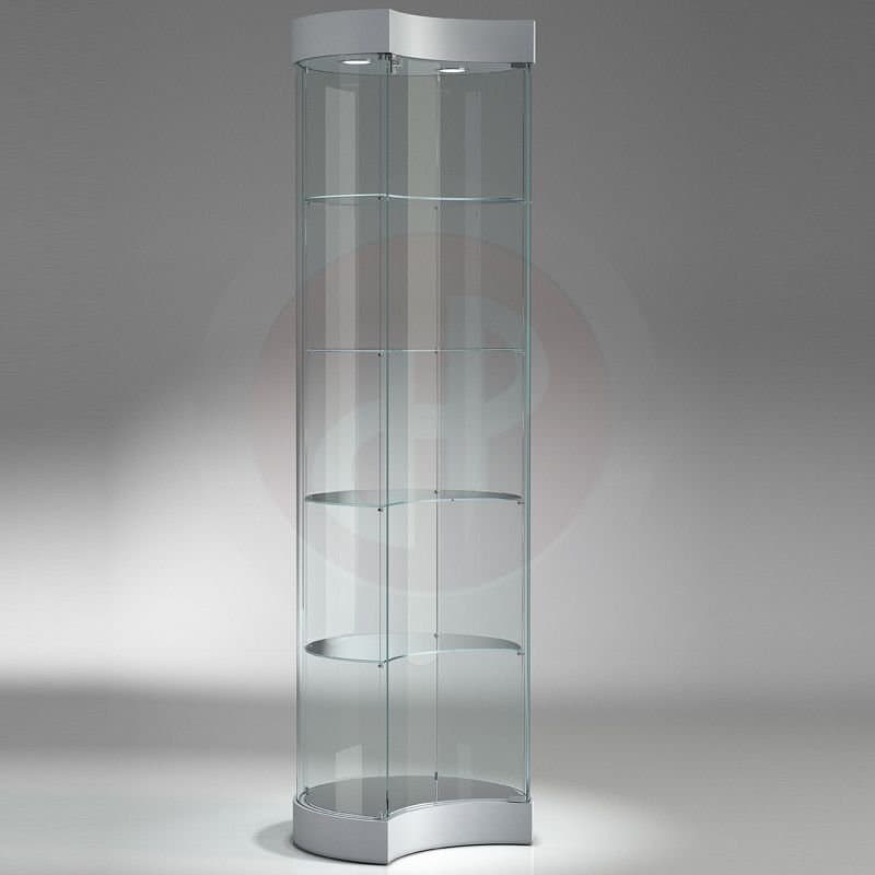 Curved 2 tall moon shape display showcase 57cm diameter — image 1