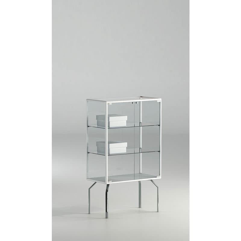 Leo showcase with chrome legs 120h x 71cm wide — image 1