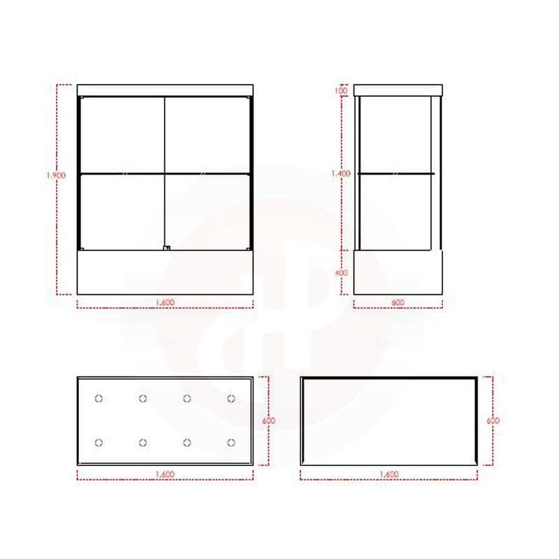 Foucs display showcase with top lights 160cm wide — image 6