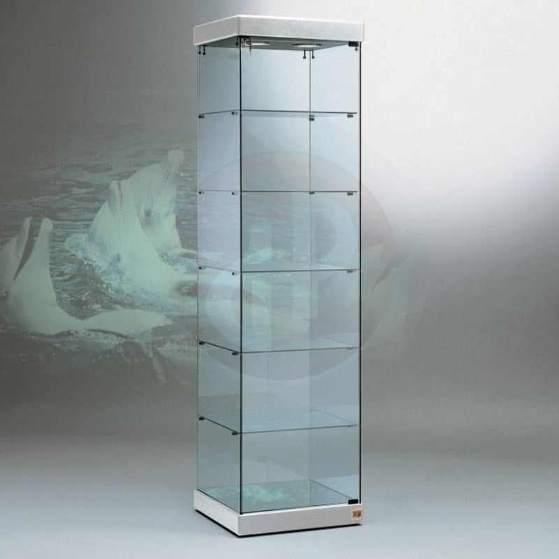 Fay tower frameless glass display cabinet 54cm wide — image 1
