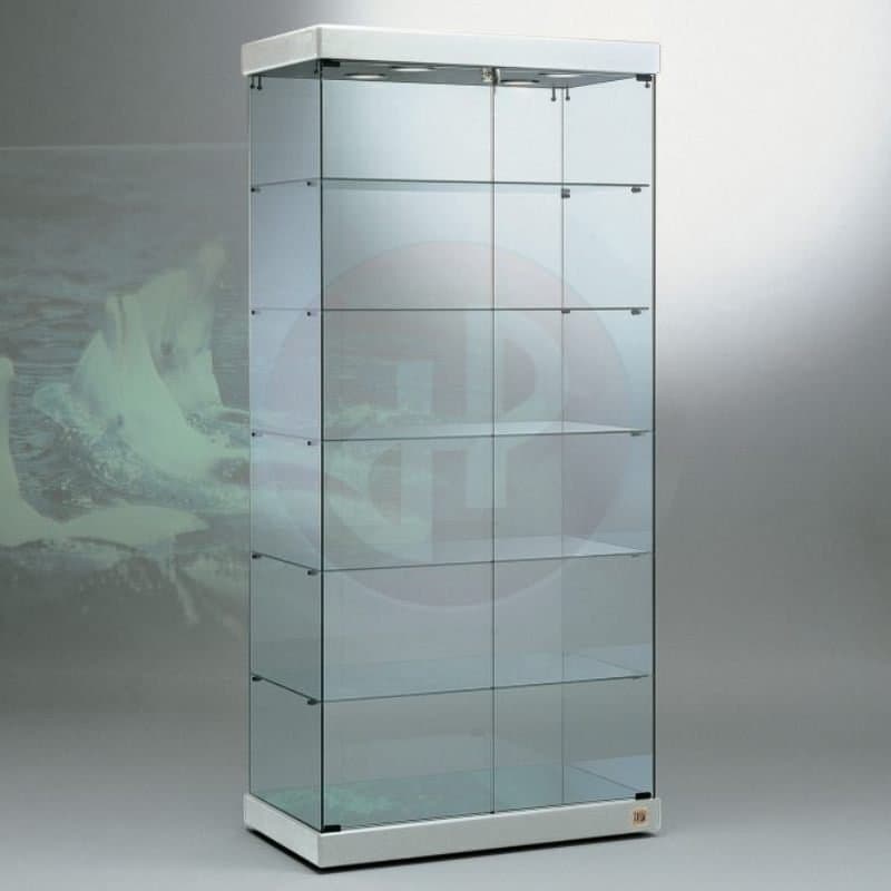 Fay tower frameless glass display cabinet 93cm wide — image 1