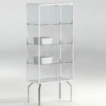 Leo showcase with chrome legs 170h x 71cm wide