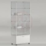 Leo extra tall showcase with storage 217h x 71 wide