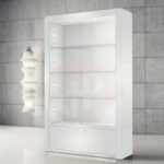 glass display cabinet with lights