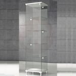 Quadram talll all glass showcase with side ligthts 45cm wide