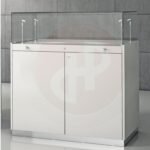 Quadram aisle counter with sliding pull out drawer with lights 100cm wide