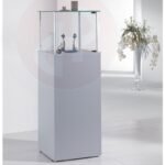 Gems glass display cabinet with solid base 135h x 45cm wide