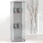Gems tower showcase with back panell for hooks 53cm wide
