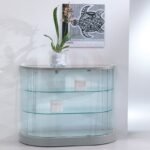 Curved 2 half moon counter showcase 112cm wide