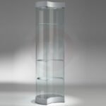 Curved 2 tall moon shape display showcase 57cm diameter
