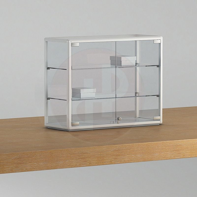 Portable Trade Show Display Case | Black Showcase With 6 LED Lights