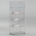 Leo tower showcase with adjustable shelves 91cm wide
