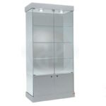 Aqua tower showcase with storage and top lights 73cm wide