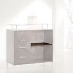 Aqua solid counter with drawers 100cm wide