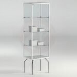 Leo showcase with chrome legs 170h x 51cm wide