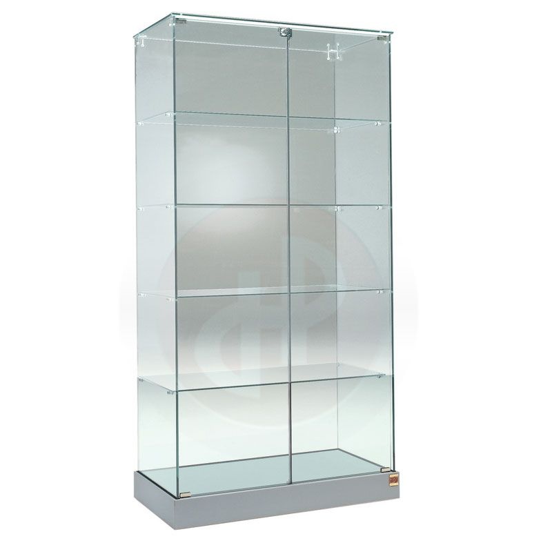 Aqua tower showcase with glass top 73cm wide - Glass Display Cabinets ...