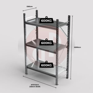 Mini Racking System 150 x 60 x 200cm H with 3 Galvanised Shelves